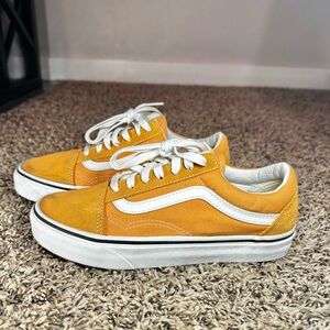 Vans Old Skool Shoes Women’s Size 6.5 Mustard Yellow Skate Sneakers 751505 Low